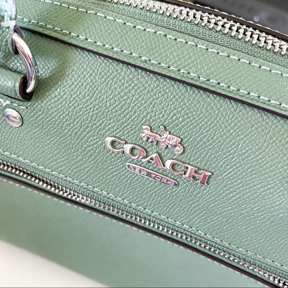 Authentic Coach Rowan satchel in light teal